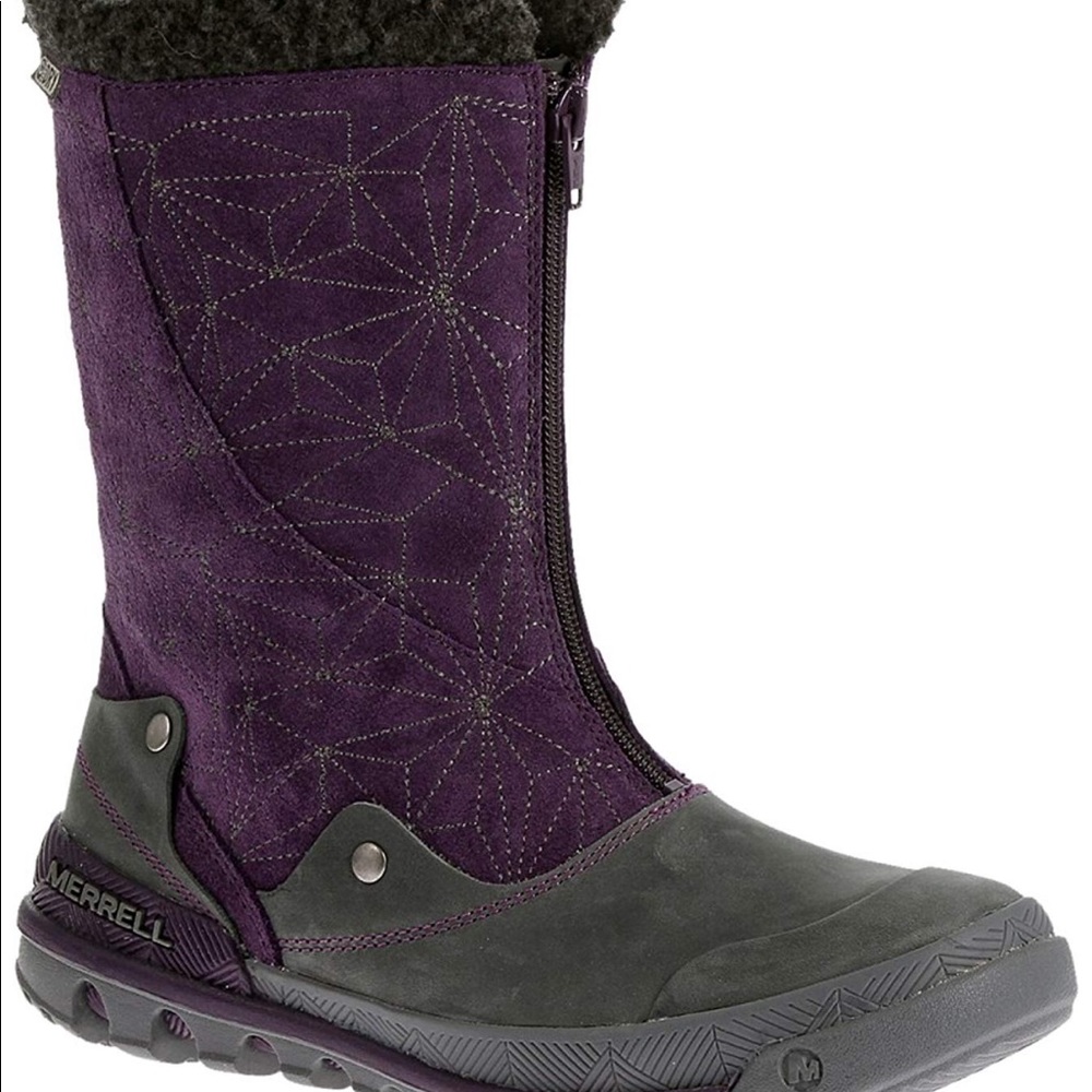 MERRELL Silverspun Zip Waterproof Boot (Wild Plum)